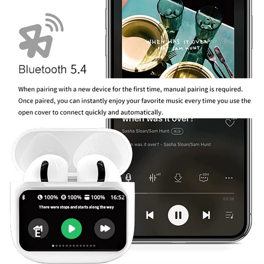 Allureon™ - A11 Pro TWS Auricolari wireless Touch Control Schermo LCD Auricolare con cancellazione del rumore ENC Batteria a lunga durata con suono premium e super bassi